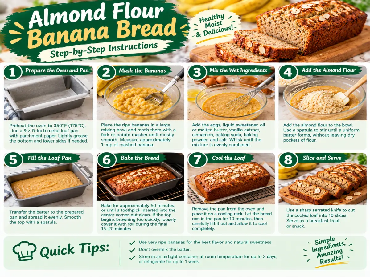 Almond Flour Banana Bread Recipe Card
