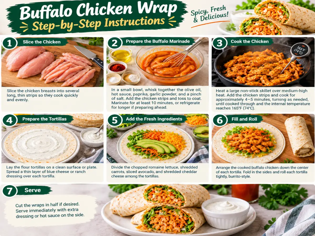 Buffalo Chicken Wrap Ingredients Flatlay