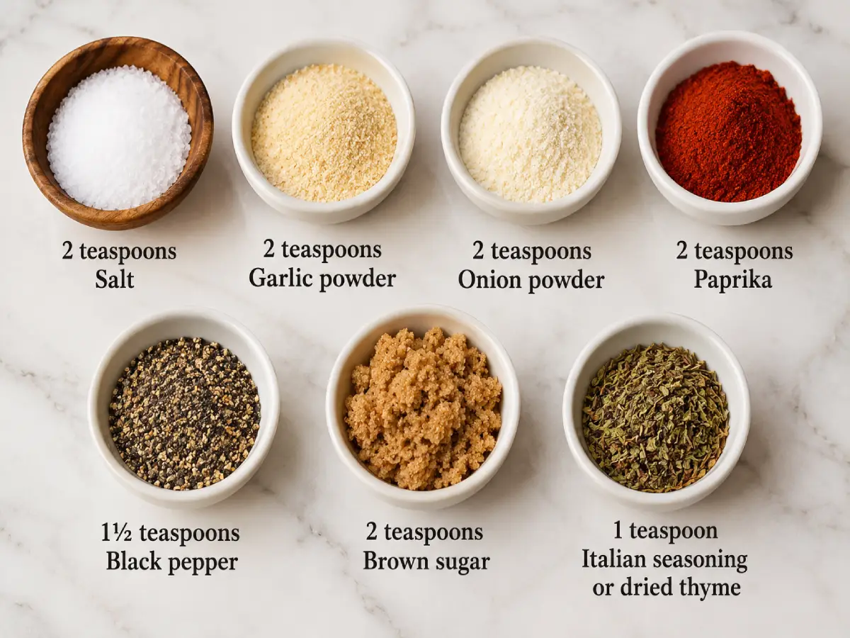 Cookbook Spice Ingredient Grid