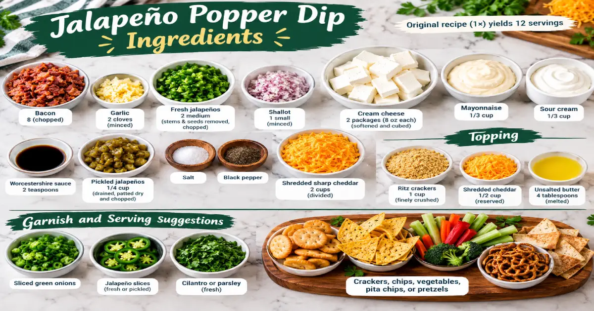 Jalapeño Popper Dip Ingredients Layout