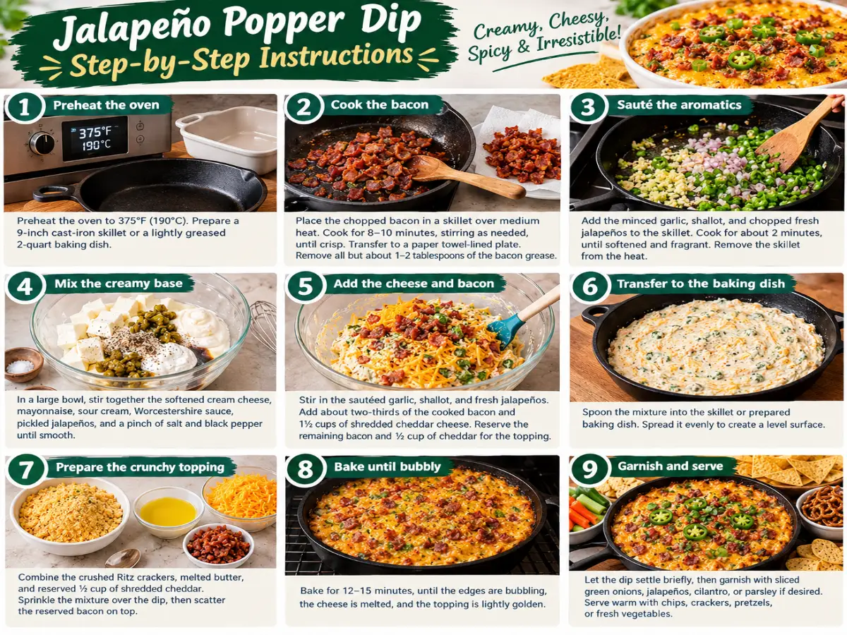 Jalapeño Popper Dip Ingredients Layout