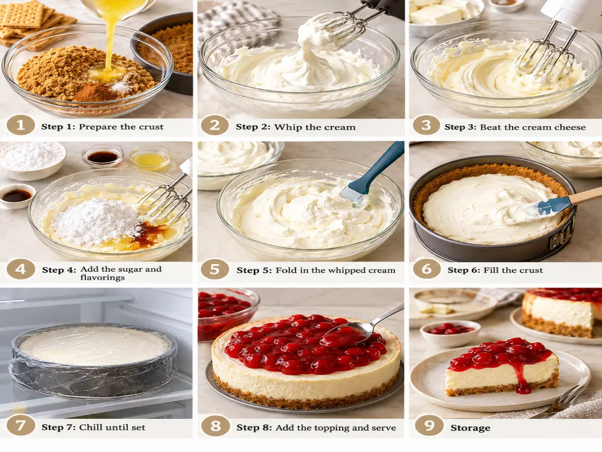 Cheesecake Ingredients on Marble Countertop