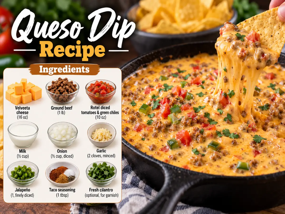 Queso Dip Recipe with Cheesy Pull