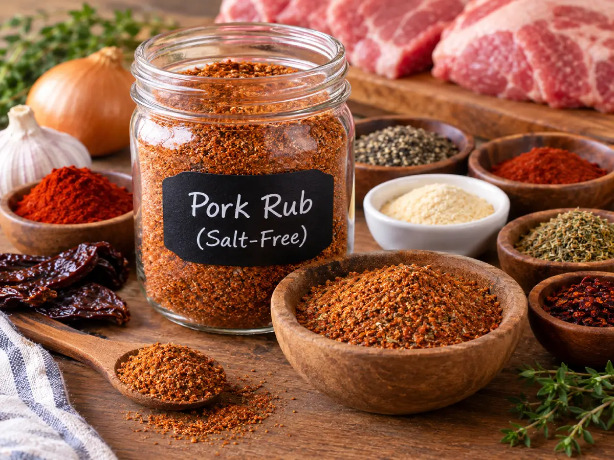 Rustic Salt Free Pork Rub Setup