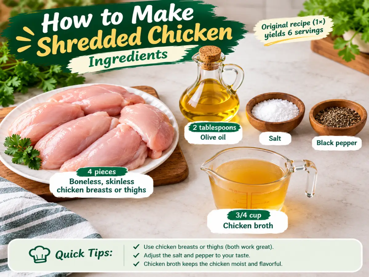 Shredded Chicken Ingredients Infographic