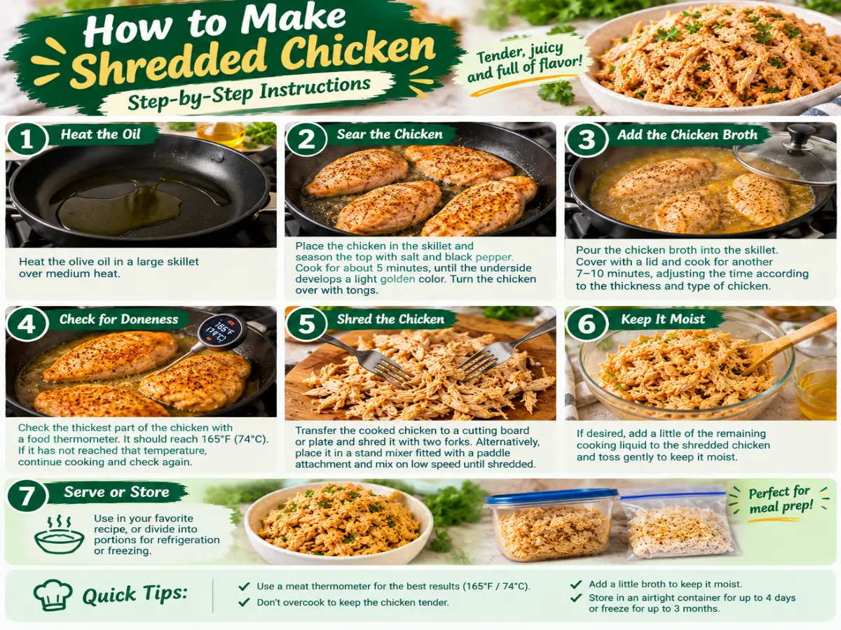 Shredded Chicken Ingredients Infographic